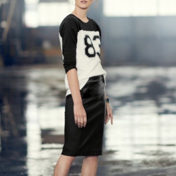 J Crew Football Navy White 83 three quarter sleeve top size  XL - Picture 4 of 14